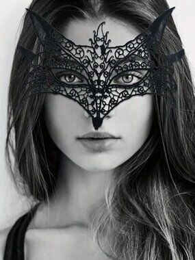 Black Venetian Lace Eye Mask Mardi Gras Carnival Masquerade Cosplay